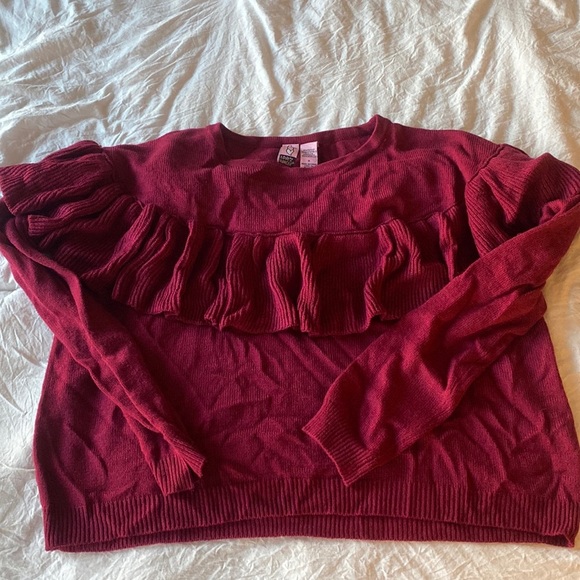Mauve Plum Long Sleeve with Ruffle Size SMALL​ - Picture 1 of 2